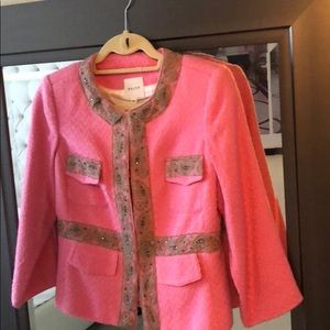 Beautiful Stunning Pink Embroidered Walter Blazer